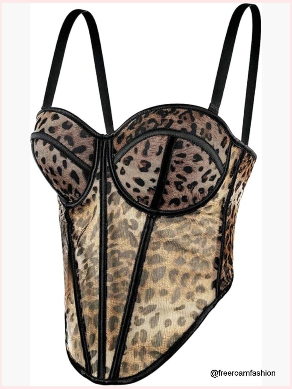 Y2K Leopard Bustier Corset Top Sleeveless Sweetheart Neck Crop Date Night Rave